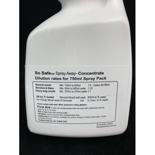 Spray Away 750ml Pre-Mixed Bacteria Mould Killer |Non Toxic -Non Bleach-Non Corrosive Spray Away 750ml Pre-Mixed Bacteria Mould Killer |Non Toxic -Non Bleach-Non Corrosive