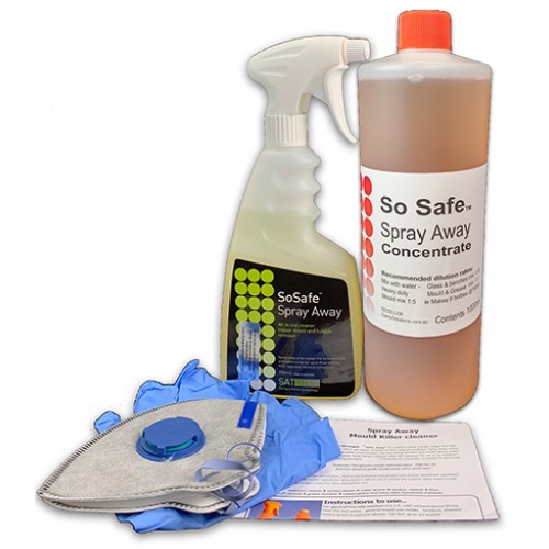 Bacteria & Mould Killer Spray Kit1 now with 1L Concentrate | Non Toxic |Includes Mask+Gloves- SAVE $5 Bacteria & Mould Killer Spray Kit1 now with 1L Concentrate | Non Toxic |Includes Mask+Gloves- SAVE $5