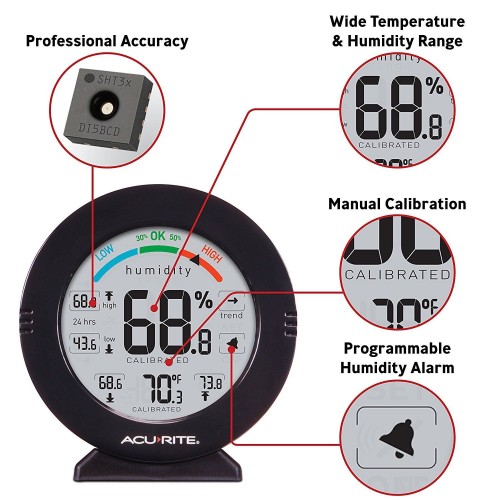 AcuRite Round Temp/Hum Meter+ Alert and Calibration AcuRite Round Temp/Hum Meter+ Alert and Calibration