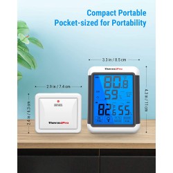 Meter ThermoPro Jumbo + Sensor Wireless Indoor/Outdoor Meter Temp/Humidity Meter ThermoPro Jumbo + Sensor Wireless Indoor/Outdoor Meter Temp/Humidity