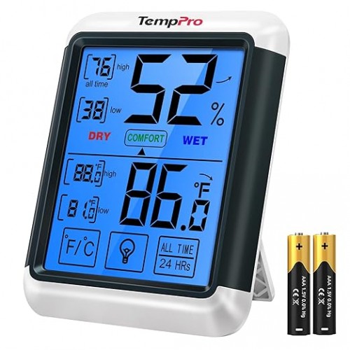 TempPro TP55 Digital Temperature & Humidity Meter | Large Backlit Hygrometer TempPro TP55 Digital Temperature & Humidity Meter | Large Backlit Hygrometer