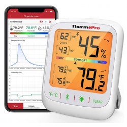 Meter ThermoPro  Bluetooth | Orange Backlit Jumbo Digit-Temperature/Humidity Monitor